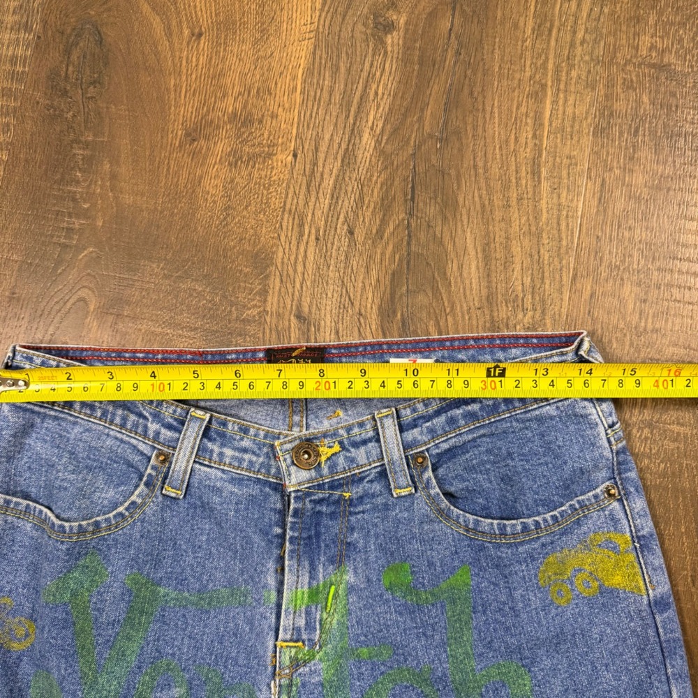 Vintage Y2K Von Dutch Women's 28x31 Graphic Flare Jeans BAD ZIPPER - Picture 5 of 12